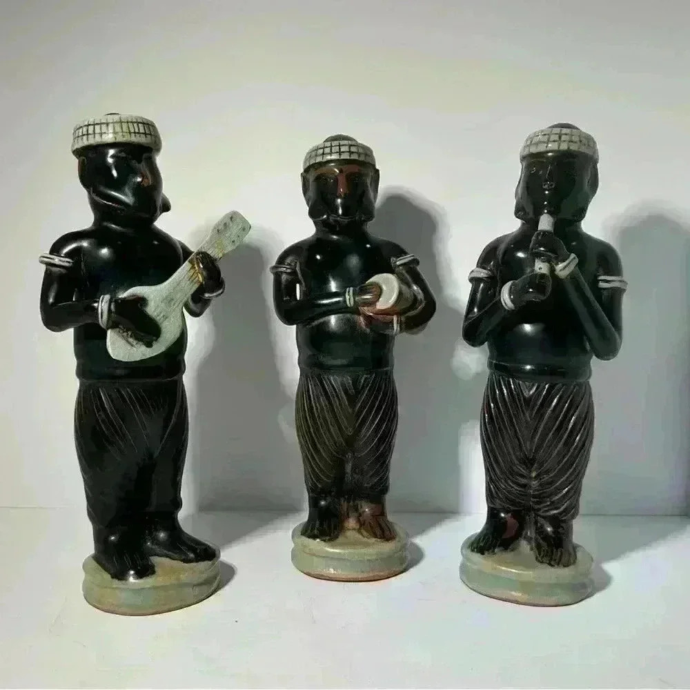 Vintage Javanese Porcelain Traditional Clothing Male Figure Handpainted Statues